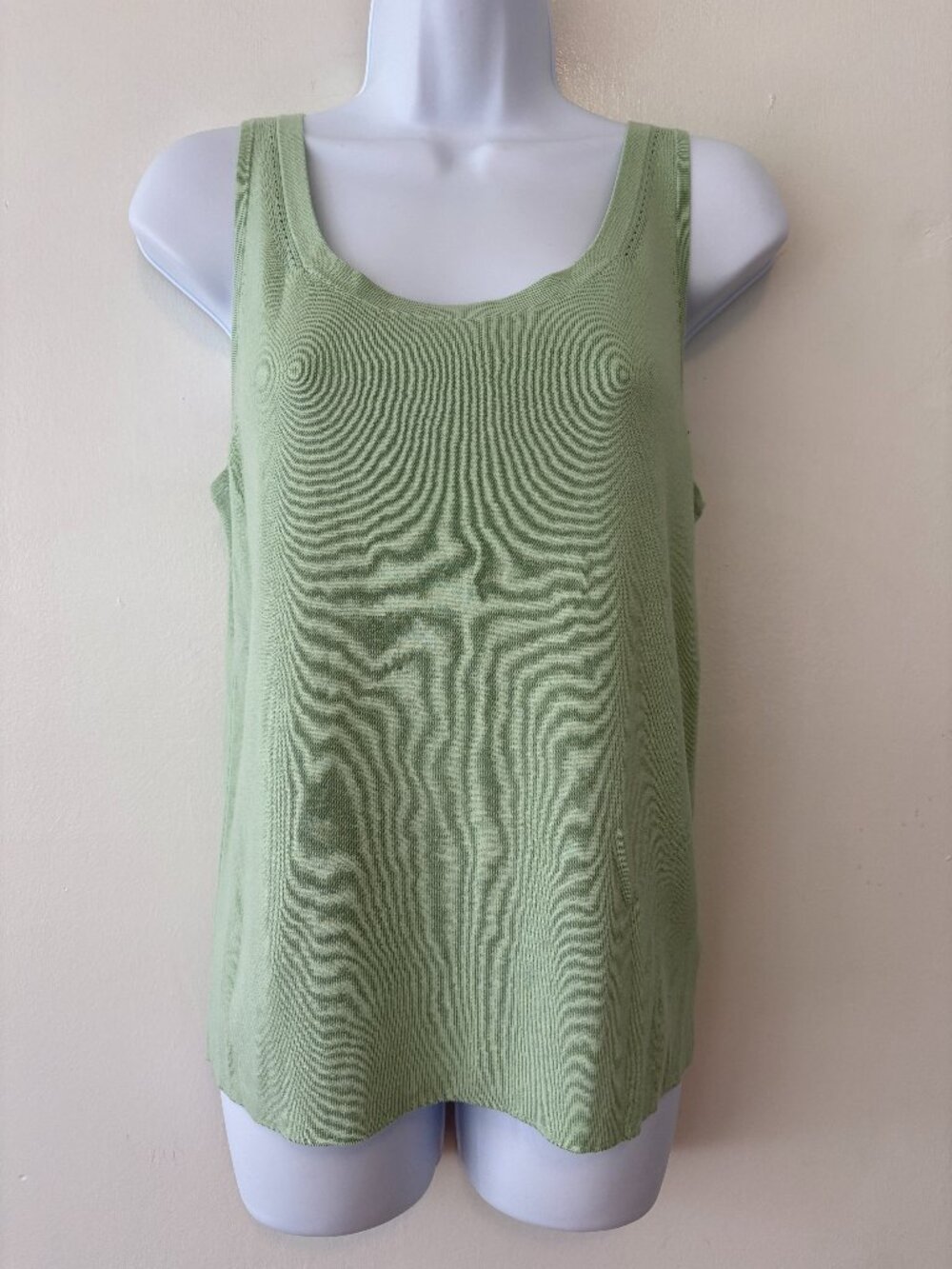 Talbots Green Knit Shell Tank Womens Large Petite Sleeveless Top